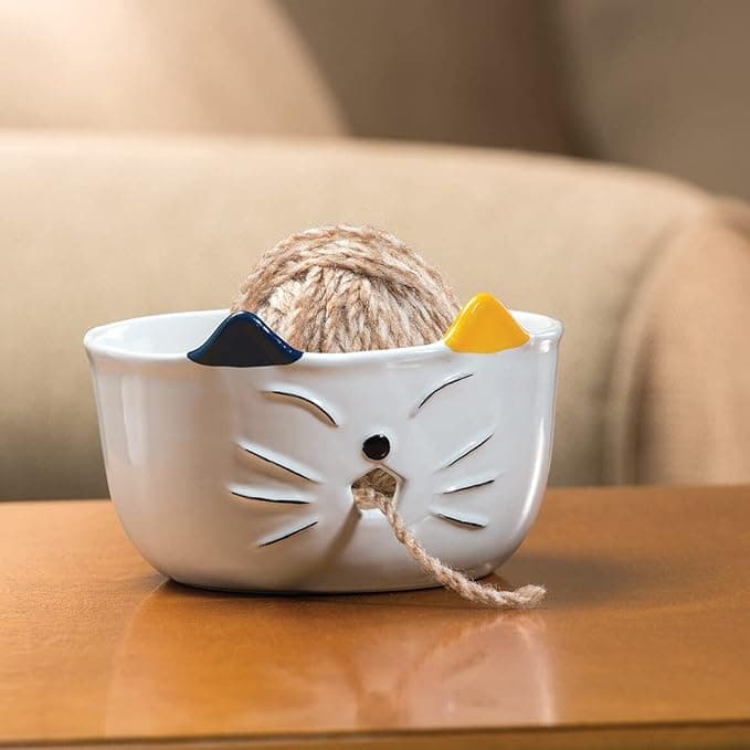 Cat Face Yarn Bowl