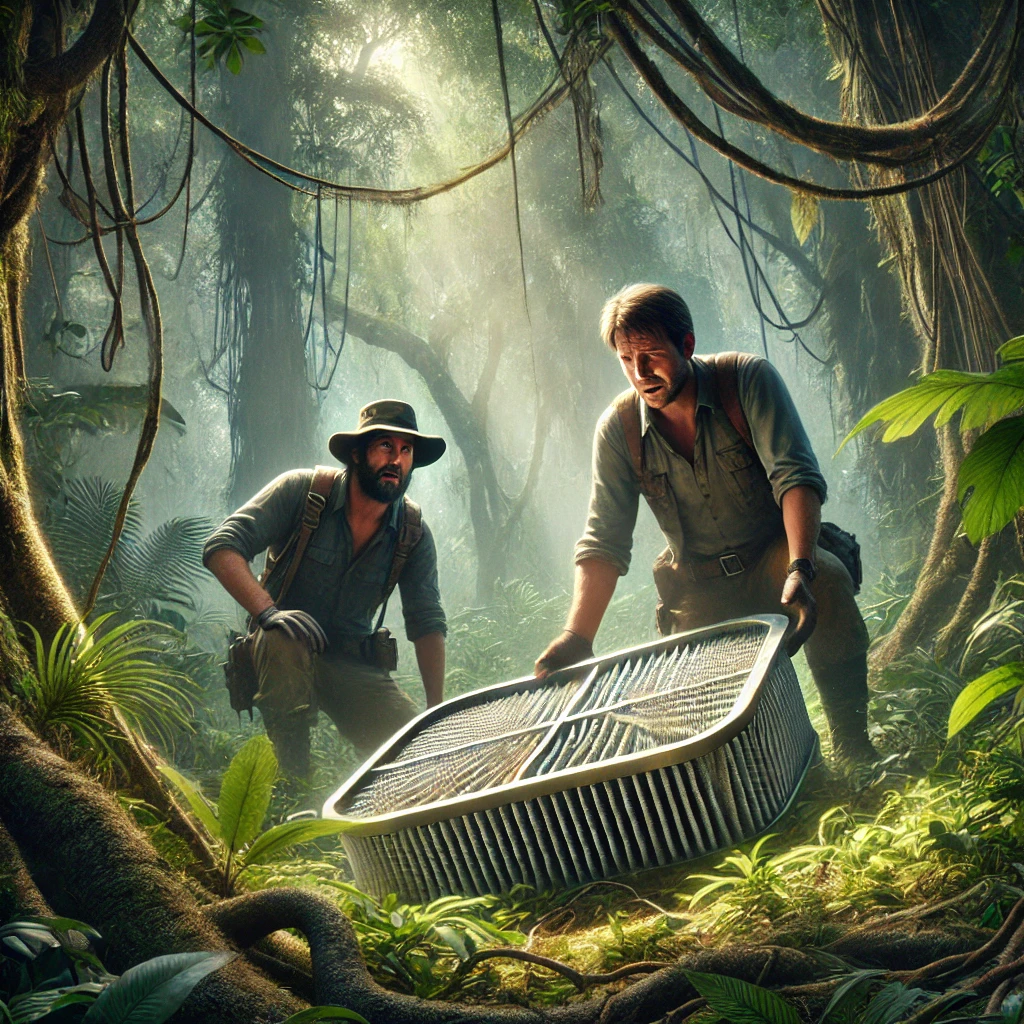 Hank and Jack find the air filter